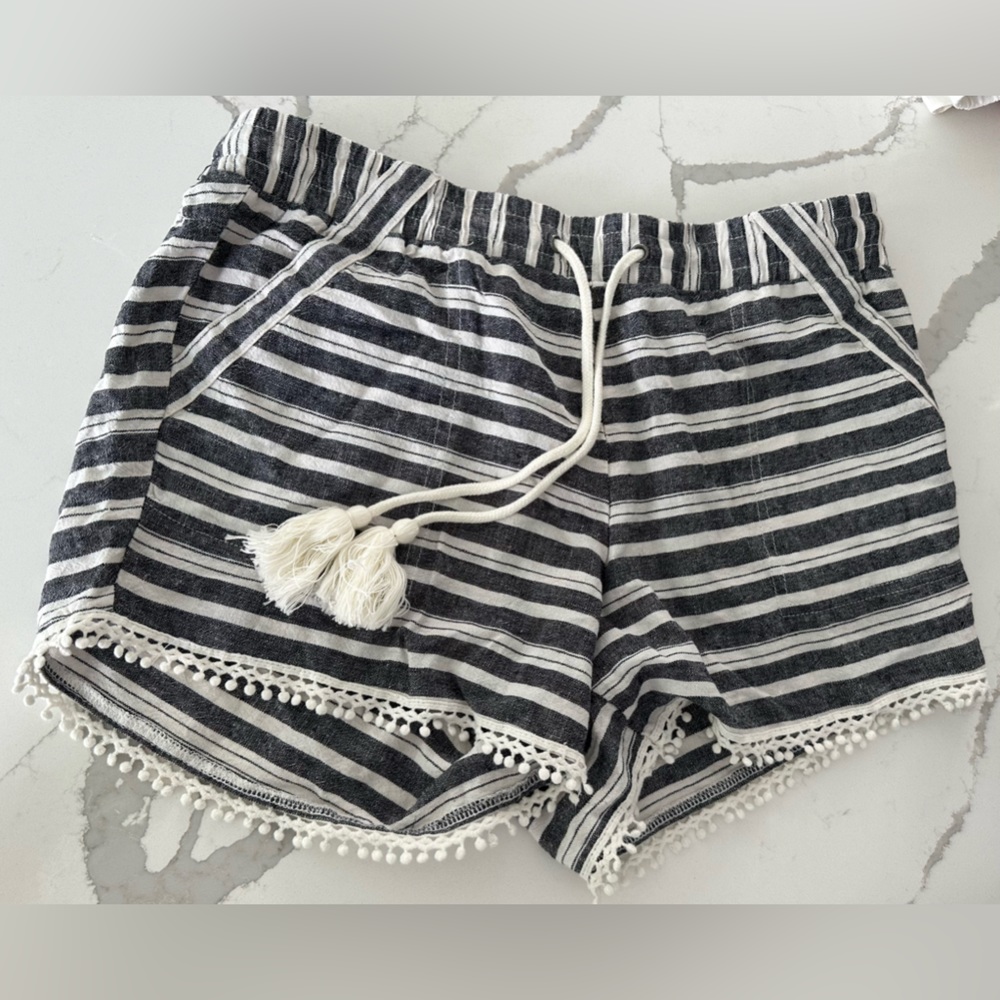 Navy and white stripe shorts
